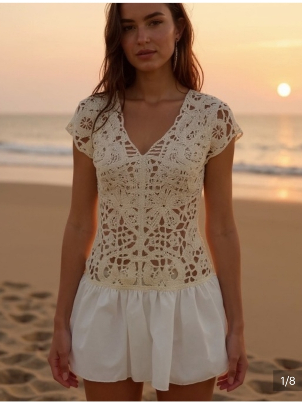 Free People Kinsley Crochet Mini Dress - Picture 6 of 7